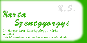 marta szentgyorgyi business card