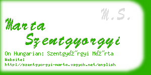 marta szentgyorgyi business card